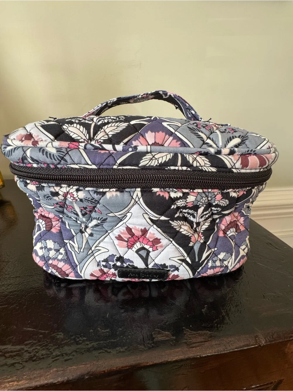 Vera Bradley Train Case Cosmetics Bag In Ornate Blooms NWOT